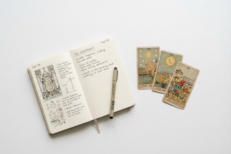 Tarot reading notes and journal